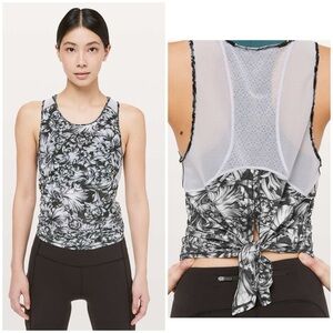Lululemon Sculpt Tank *Tie Back Night Garden Ice Grey Black / Ice Grey size 6